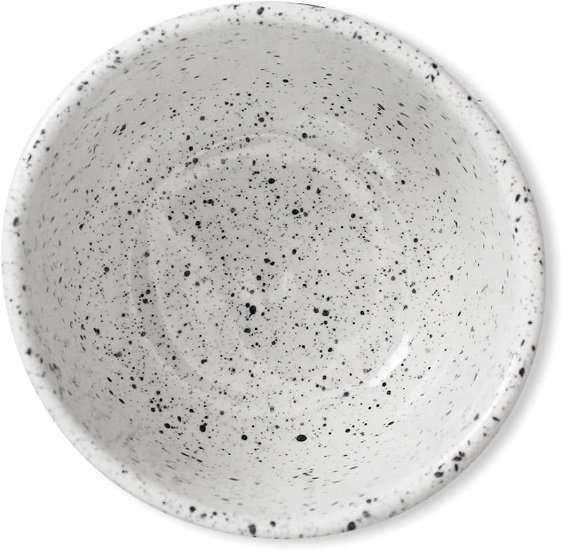 Ceramic Hand-Molded Speckled Spotted Miso | Small Soup Bowl x 2, Glossy White