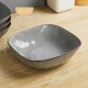 Large Pasta Bowls Set of 4, Ocean Square Bowls, Pasta Serving Bowl Large Dinner Bowls, Kitchen Bowl Set, Reactive Glaze, Microwave and Dishwasher Safe, Scratch Resistant, Grey